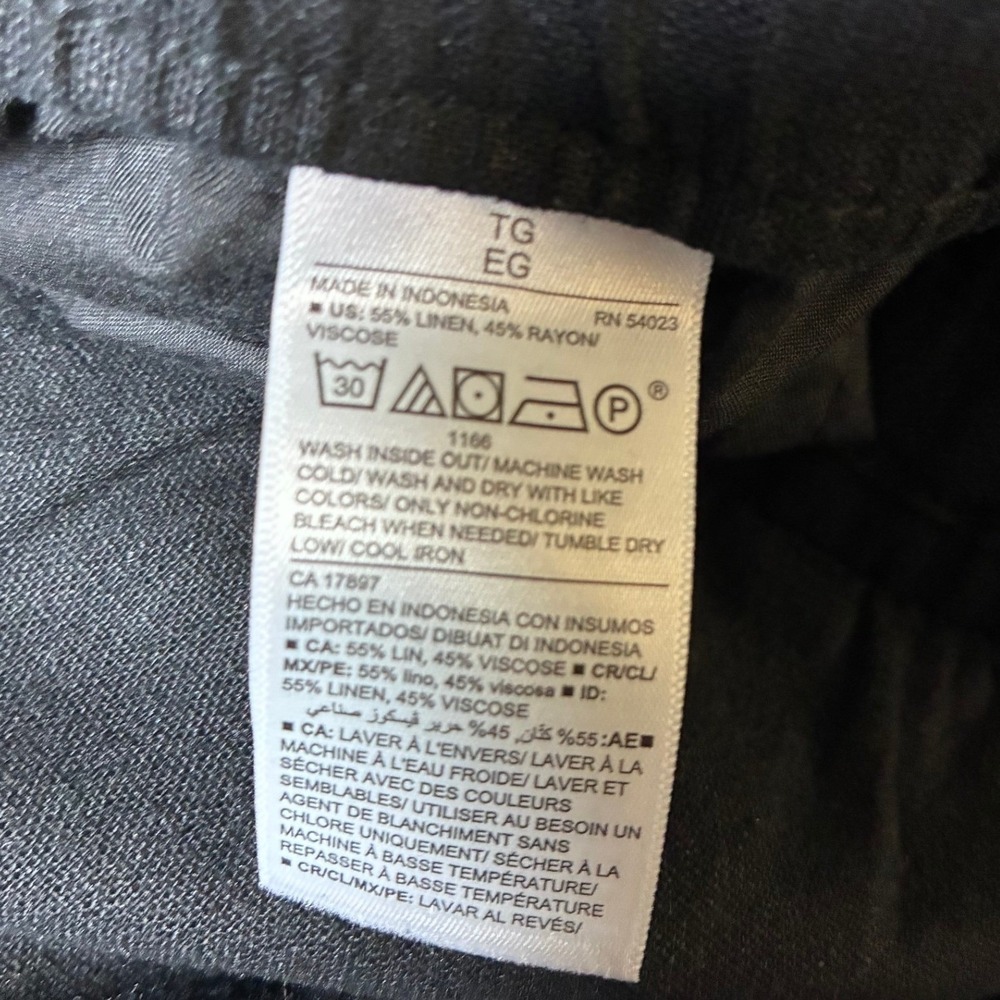 Old Navy Womens XL Black Linen Blend Wide Leg Drawstring Pants High Waisted - Picture 5 of 8